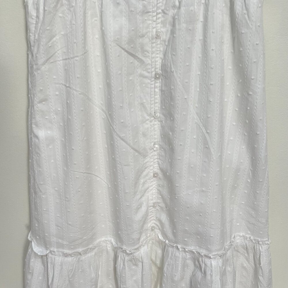 Nautica Womens Tiered Sleeveless Ruffle Midi Dress in Bright White Size L - Picture 10 of 12